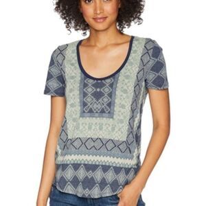 Lucky Brand Border Print Tee Size M